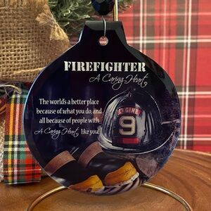 3/$15 Firefighter: A Caring Heart Ceramic Ornament